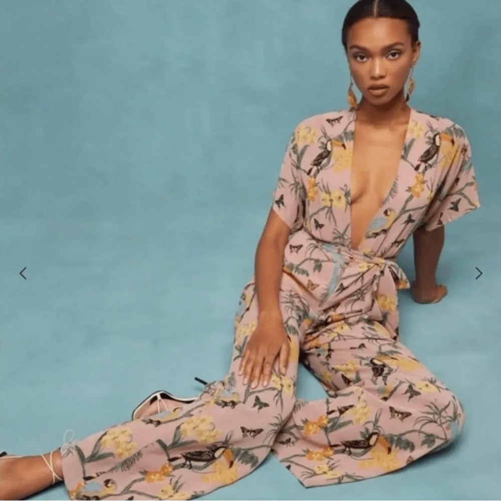 Reformation Lemongrass Jumpsuit in Mauve Congo Print